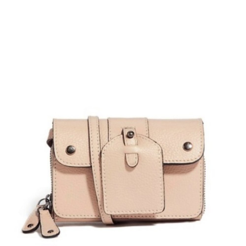 asos | nude blush leather mini crossbody bag
